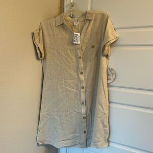 NWT Naif linen blend dress size medium khaki colored